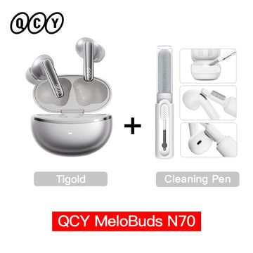 QCY MeloBuds N70 Adaptive ANC Wireless Earbuds Bluetooth 6.0 LDAC Hi-Res Audio 6 Mics Wireless Charging Earphones 50Hrs IPX5 Apsilon