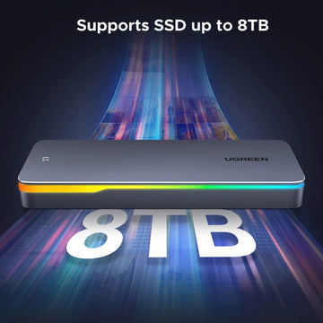 UGREEN 20Gbps M.2 SSD Case NVMe SATA SSD Enclosure Adapter USB 3.2 Gen2 External Enclosure Supports RGB Lighting effect Apsilon