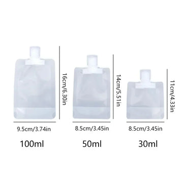 5Pcs Travel Bottles Empty Squeeze Bag Refillable Lotion Dispenser Bag Shampoo Toiletries Liquid Cosmetic Container Storage Pouch Apsilon
