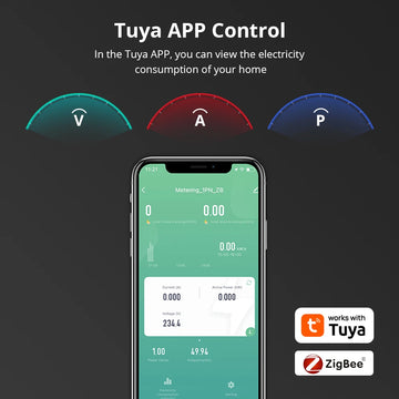 Zemismart Smart Energy Meter Zigbee Monitor Electric Sensor Measure Work with Tuya App Supports Homey and Smartthings Apsilon