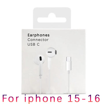 Wired Earphones Type c Earbuds for Apple Lightning Headphones with Line Iphone 5 6 8 7 Plus X XS MAX XR 10 11 12 13 14 Pro 15 16 Apsilon
