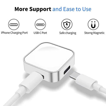 Apple Watch Serie - Draadloze Oplader - Dubbele Interface - Snel Opladen - Magnetisch - Voor Apple Gebruikers - Model Ultra S9 Apsilon