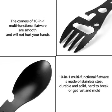 Outdoor Fork Spoon Versatile Outdoor Camping Tool Lightweight Fork Spoon Bottle Opener for Survival Tactical Utility for Easy Apsilon