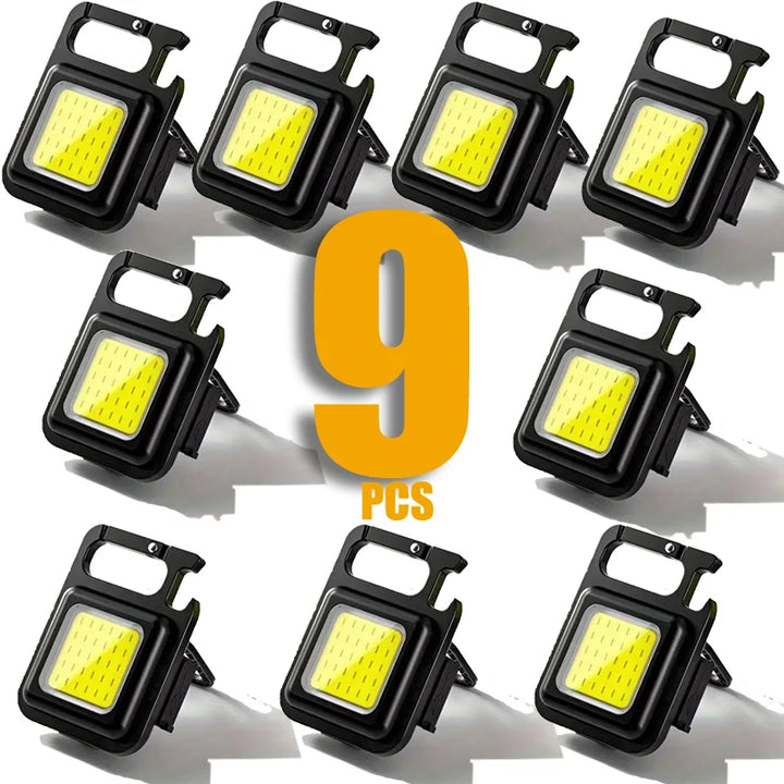 Keychain Light Mini Multifunctional Camping Flashlight USB Rechargeable LED Portable Bright COB Pocket Clip Lantern Outdoor Work Apsilon