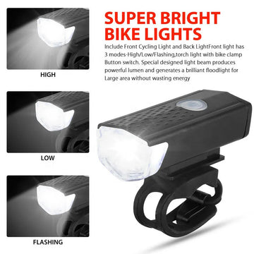 Bike Light Set Bicycle Headlight Taillight Rechargeable Front and Rear Set MTB Bike Flashlight Cycling Lamp Bicycle Accessories Apsilon