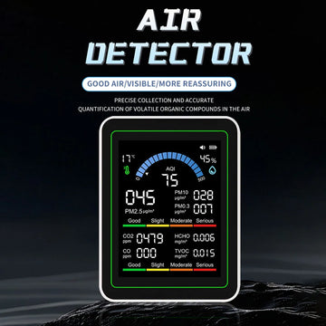 10-in-1 Air Quality Monitor Carbon Dioxide Monitor Formaldehyde Detector Temperature and Humidity Monitor 1PC Apsilon