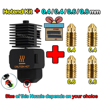 For Brass Hardened Steel Nozzle 3D Printer Hotend Kit For Bambu Lab A1/A1 Mini 0.2/0.4/0.6/0.8MM Silicone Brush Assembly Apsilon