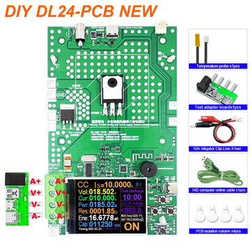 DIY 1000W 25A 4-Wire DC Electronic Load Kit Lithium 18650 Battery Capacity Analyzer Tester with Discharge Monitor PCB Board Apsilon