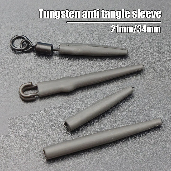 10pcs Tungsten Anti Tangle Sleeves Hair Carp Rig Hooklink Snap Swivels Method Feeder Fishing Carp Coarse Accessories Tackle Apsilon