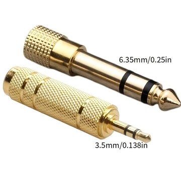 2-Pack 6.5mm to 3.5mm and 3.5mm to 6.5mm Audio Adapter Set 1/4-inch - 1/8-inch and 1/8-inch - 1/4-inch Apsilon