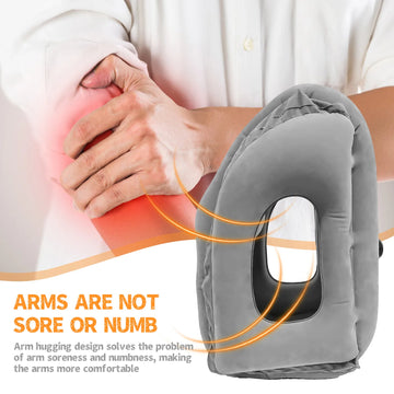 1pc Inflatable Travel Pillow, Airplane Pillow With Patented Valve Design, Travel Accessories With Neck And Head Support, Travel Apsilon