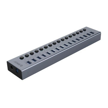 ORICO Powered USB Hub Splitter Socket with Multi USB 3.0 Port Slot Plug On-Off Key Switch Dock Power Strip Adapter for PC Lapto Apsilon