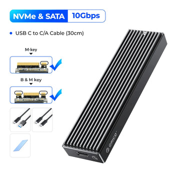 ORICO M.2 NVMe SSD Enclosure, USB 3.1 Gen 2 (10 Gbps) PCIe External Adapter NVMe Case for 2230/2242/2260/2280 M.2 SSD up to 8TB Apsilon