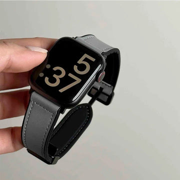 Leather+Silicone Strap For Apple Watch Band Ultra 49mm 44mm 45mm 41mm 46mm 40mm 42mm Magnetic Bracelet iwatch Series 10 9 8 7 6 Apsilon