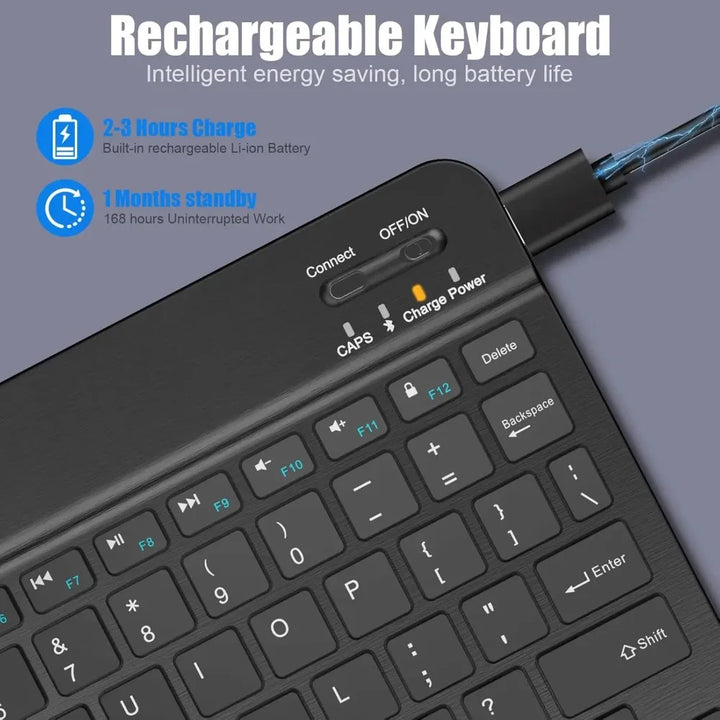 Bluetooth Keyboard for iPad 10th Generation iPad Pro 13 12 11 10 9 8 7 Inch iPad Air 13 11th iPad Mini Samsung Xiaomi Tablets