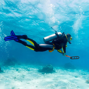 2022 Underwater Dive Scuba Metal Detector Folding Waterproof Coil Pulse Scan Pinpointer Diving Glod Detecting Apsilon