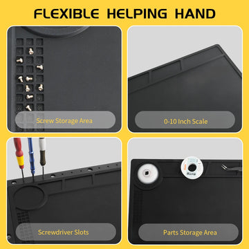 HTM Third Hand Soldering Holder Tool Soldering Station With High Temperature Resistant Silicone Pad 5pc Flexible Arms Apsilon