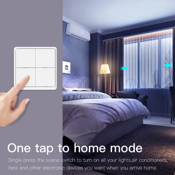 MOES 4 Gang Tuya ZigBee Wireless 12 Scene Switch Push Button Controller Battery Powered Automation Scenario for Tuya Devices Apsilon