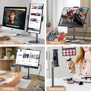 Adjustable Height Monitor Stand VESA Compatible Portable Tablet Holder up to 24cm Wider Base Desk Mount for Standing Workstation Apsilon