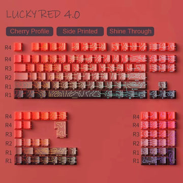 135 Keys Gradient Green Shine Through Keycaps Side Printed PBT Double Shot Keycaps OEM Profile for MX Switches Gaming Keyboards Apsilon