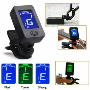 Professional Clip-On 360 Degree Acoustic Guitar Tuner LCD Screen Electric Digital Tuner For Acoustic Guitar Ukulele Accessories Apsilon