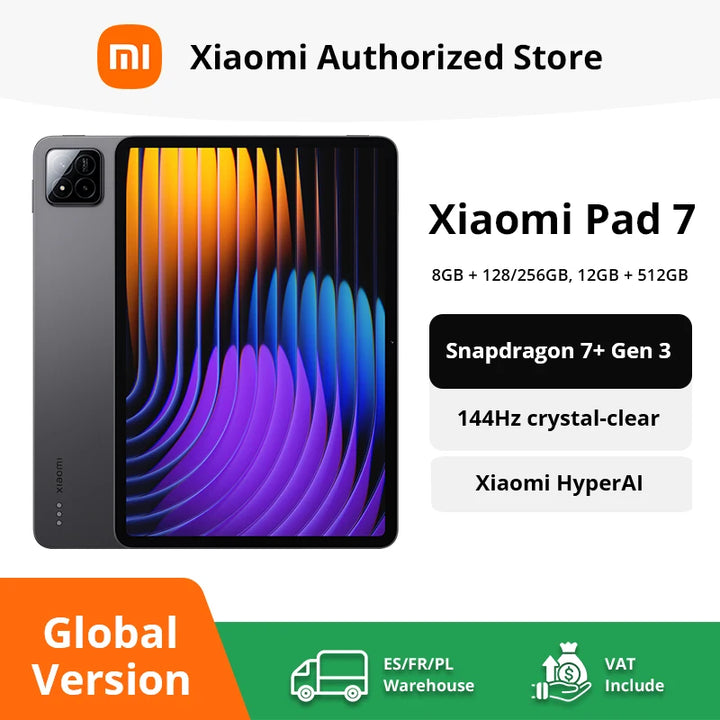 Global Version Xiaomi Pad 7 Snapdragon 7+ Gen 3 Octa-core CPU Tablet 8850mAh 13MP Camera 11.2" 3.2K Display 144Hz 45W Charging