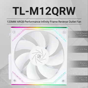 Thermalright TL-M12Q X3 120mm PC Case Cooling Fans, Daisy-Chain | 2000RPM | High Airflow | ARGB | Dual Infinity Mirrors Lighting Apsilon