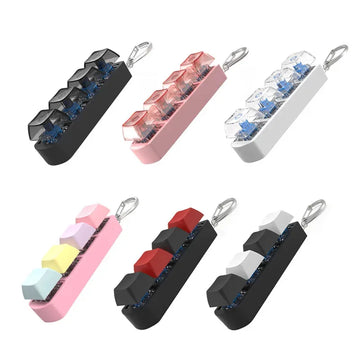 4Keys Finger Button Anti-stress Toys Mechanical Keyboard Keycaps Office Decompression Calming Keychain Gifts for Children Adults Apsilon