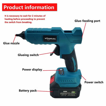 WOYOFADA Electric Hot Melt Glue Gun for Makita 18V Battery Cordless Electric Glue Grab 11mm Glue Stick Hot Melt Welding Air Gun Apsilon