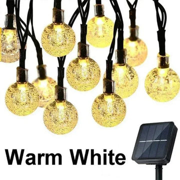 Solar String Lights Outdoor Crystal Fairy Light Chritmas Garland 8 Modes Waterproof Patio Light for Garden Party Decor Apsilon