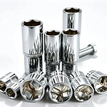 Hex Socket Wrench Head Set 1/4 3/8 1/2 Short Long Socket Deep Nut Driver Sleeve Spanner End Ratchet Tool With Holder Apsilon