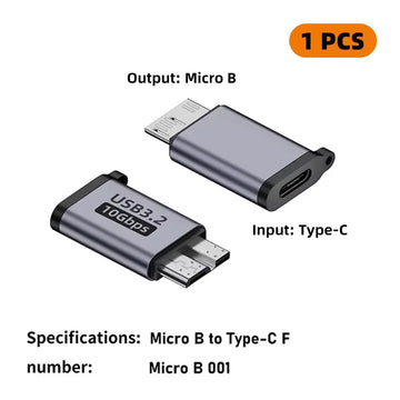 USB C 3.0 Micro B Male to Type C Female Adapter Type-C To Micro B Connector for Laptop External Hard Drive Disk Box Samsung S5 Apsilon