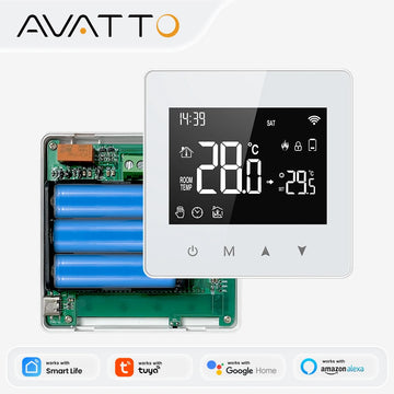 AVATTO WiFi/ZigBee Smart Thermostat,Low Power Battery Water Gas Boiler Temperature Controller For Tuya Alexa Google Home Alice Apsilon