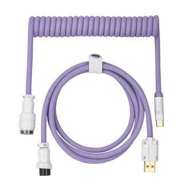EPOMAKER Mix Pro Coiled Cable 1.5m Double Sleeved Cable for Mechanical Keyboard with Detachable 4-Pin Aviator Connector Apsilon