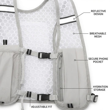 New Running Water Bottle Storage Vest Lightweight Running Vest Reflective Hydration Water Chest Pack With Phone Holder Apsilon