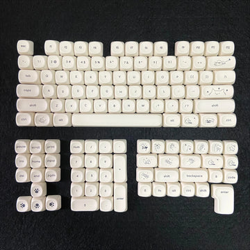 Hangul Keycap PBT Milky Cute Cat Keycaps Korean MOA Top print for office gamer 60% 65% 75% TKL 96% 100% Mechanical Keyboard Apsilon