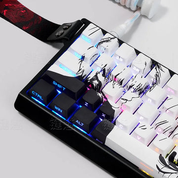 130 Key Kaneki Ken Theme Keycaps Comics Anime Key Cap PBT Cherry Profile Custom Original Handmade Keycap for Mechanical Keyboard Apsilon