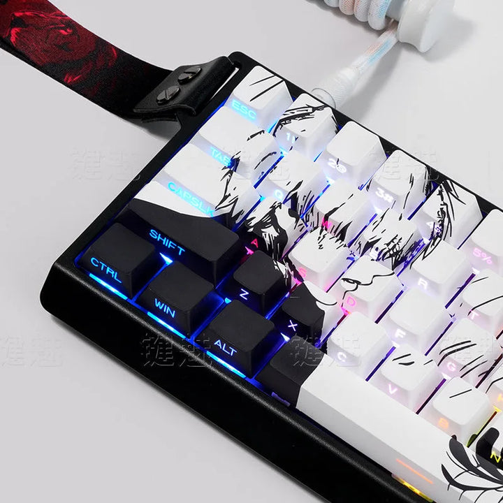 130 Key Kaneki Ken Theme Keycaps Comics Anime Key Cap PBT Cherry Profile Custom Original Handmade Keycap for Mechanical Keyboard Apsilon