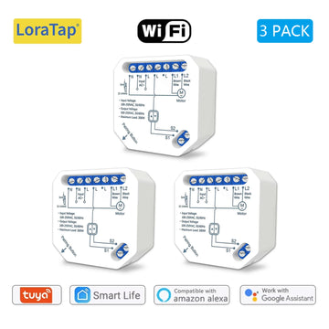 Tuya Smart Life WiFi Curtains Switch Connected Roller Shutters Control Blinds Motor Google Home Alexa Electric Window LoraTap Apsilon