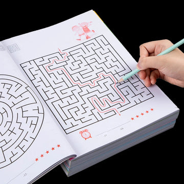 Maze Training Book, Used to Improve Concentration, a Puzzle Game Designed to Enhance Students' Thinking and Attention, an Intellectual Development Toy, a Fun Holiday Gift, a Maze Game Book. Apsilon
