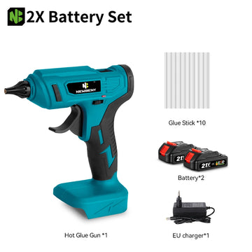NEWBENY 280°C Hot Melt Glue Gun Portable Rechargeable with 10pcs 11mm Glue Sticks DIY Repair Tool For Makita 18V Battery Pin Apsilon