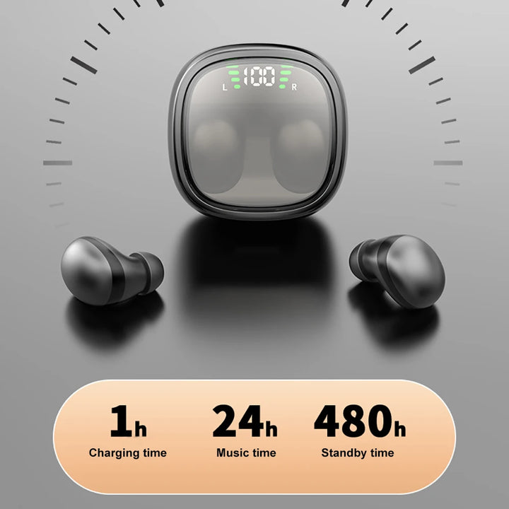 Mini Invisible Earphones Bluetooth 5.3 Headphones HiFi Stereo Wireless Headsets Noise Reduction Earbuds for Xiaomi Huawei Apsilon