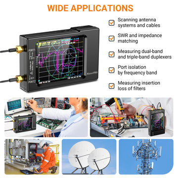 NanoVNA-H Vector Network Antenna Analyzer 10KHz-1.5GHz MF HF VHF UHF W/ Shell SD Card Slot Supprt 32G Digital Nano VNA-H Tester Apsilon