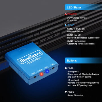 RetroScaler BlueRetro Wireless Game Controllers Adapter For PSX PS1 PS2 to Ipega 9076 PS4 PS5 Nintendo Switch Game Contorller Apsilon