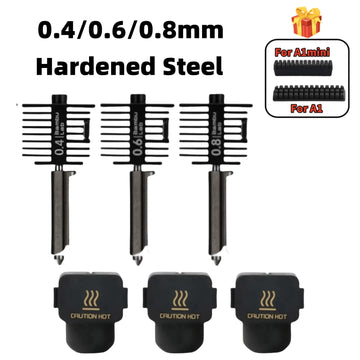 Original Hotend Kit For Bambu Lab A1/A1 Mini Fast Speed Hot End Assembly 0.2/0.4/0.6/0.8mm Hardened Steel Nozzle 3D Printer Part Apsilon