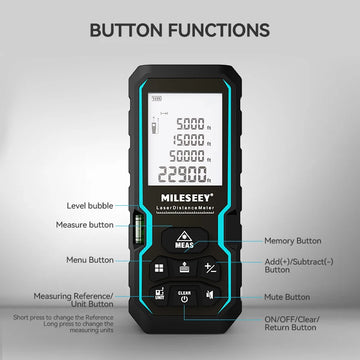 MILESEEY S6 Laser Tape Measure 40M 60M 80M 100M Laser Rangefinder IP54 Electronic Ruler Useful Measurement Tool Apsilon