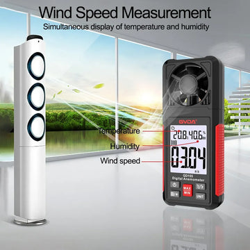 GVDA Digital Anemometer Handheld Wind Speed Meter GD155 for Measuring Wind Speed Temperature and Wind Chill with Backlight LCD Apsilon