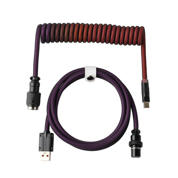 EPOMAKER Mix Pro Coiled Cable 1.5m Double Sleeved Cable for Mechanical Keyboard with Detachable 4-Pin Aviator Connector Apsilon