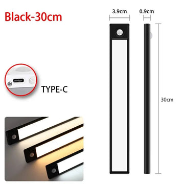 LED Motion Sensor Light Night Light Wireless USB Under Cabinet Light For Kitchen Cabinet Bedroom Wardrobe Sensor Indoor Lighting Apsilon