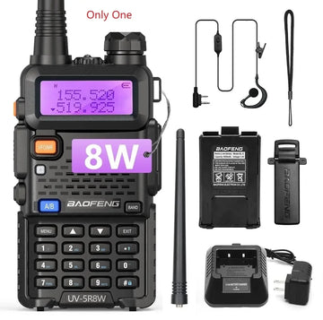 1/2PCS BaoFeng UV-5R 8W Tri-Power Walkie Talkie High Power Dual Band Long Range 128 CH Portable Handheld UV 5R Ham Two Way Radio Apsilon